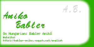 aniko babler business card